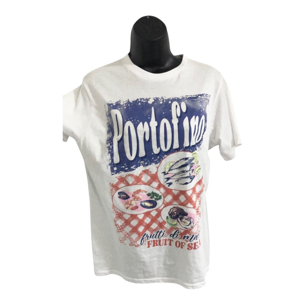 Sardine Portofino Frutti Di Mare Graphic Print White Tshirt Size Small Brand New